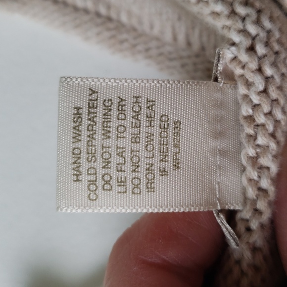 Alps Vintage Embroidered Sweater Women Large Cream Tan Cotton Floral Cottagecore - Picture 11 of 11